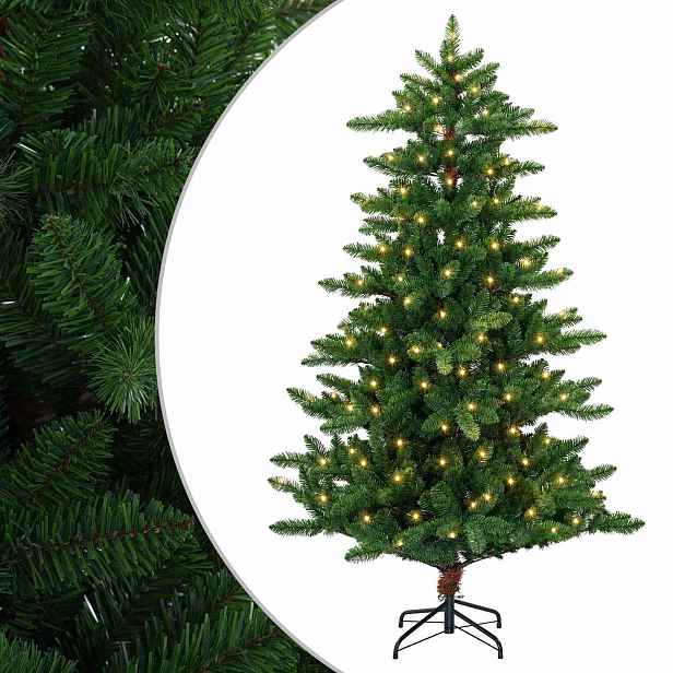 vidaXL Umělý vánoční stromeček 150 cm 150 LED Teplá bílá PVC a kov