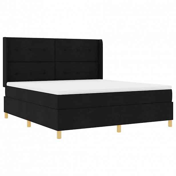 vidaXL Postel s boxspringem s LED pásky Černá 180 x 200 cm textil