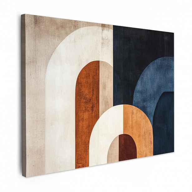MuchoWow OBRAZ NA PLÁTNĚ Abstraktní - Tvary - Tmavě modrá 80x60 cm