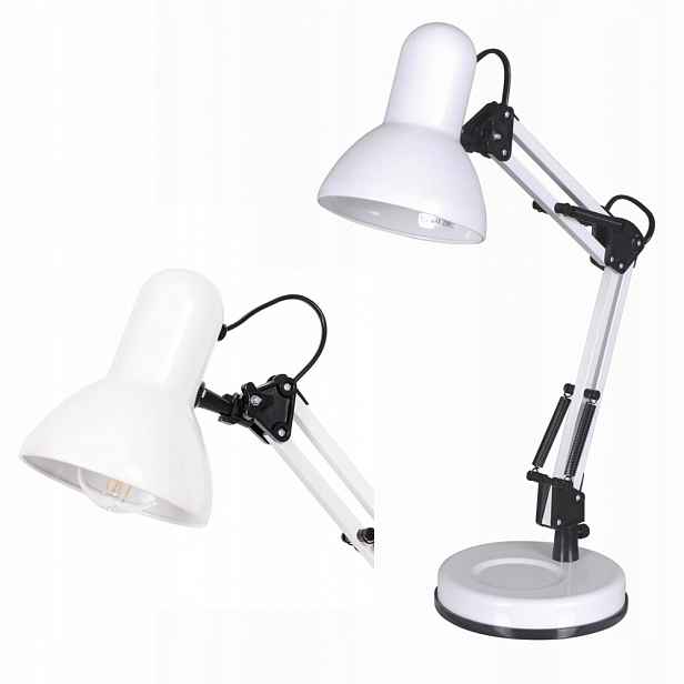 Nastavitelná stolní lampa série Cosmo bílá na závit E27 Kaja