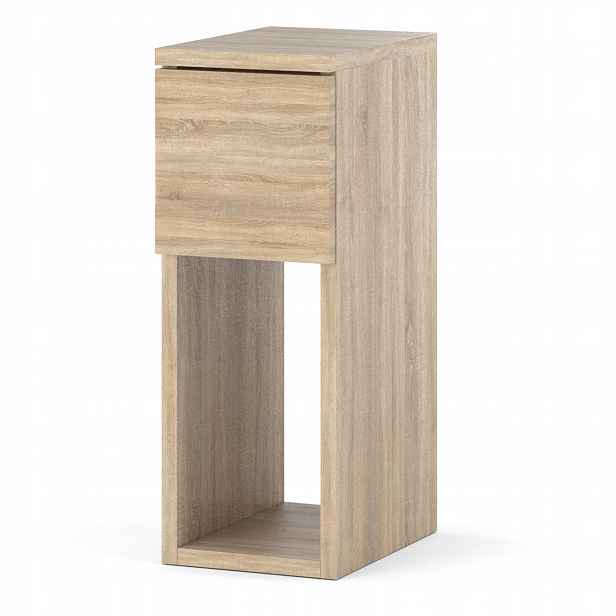 Noční Stolek Dub Sonoma Úzký 20 CM Noční Stolek S 1 Zásuvkou Do Ložnice