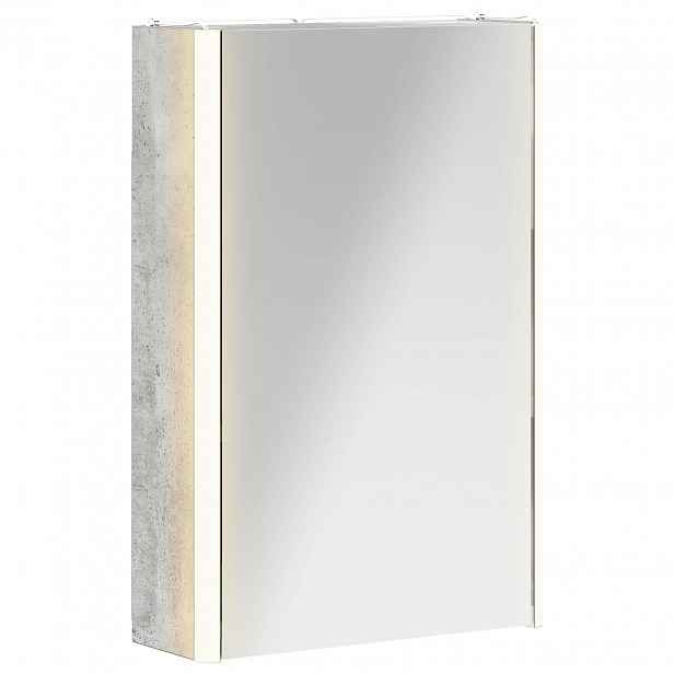 vidaXL Koupelnová zrcadlová skříň Betonově šedá 33 x 11,5 x 50 cm
