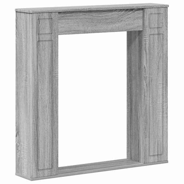 vidaXL Rám krbu Šedý Sonoma 100 x 20 x 100 cm Kompozitní dřevo