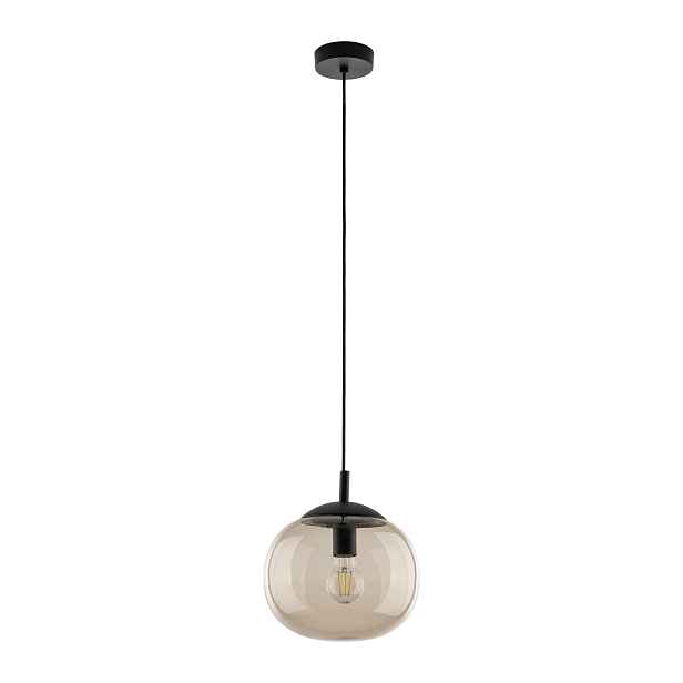 Závěsná lampa Vibe Černý Topaz Skleněný Stínidlo 1xE27 30cm Stropní Obývací pokoj Dům