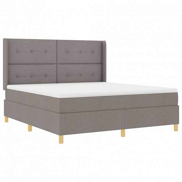 vidaXL Postel s boxspringem s LED pásky Taupe 180 x 200 cm textil
