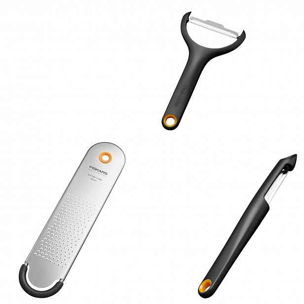 Fiskars Kuchyňská sada Struhadlo na zeleniny ovoce Škrabka na škrabku 2ks