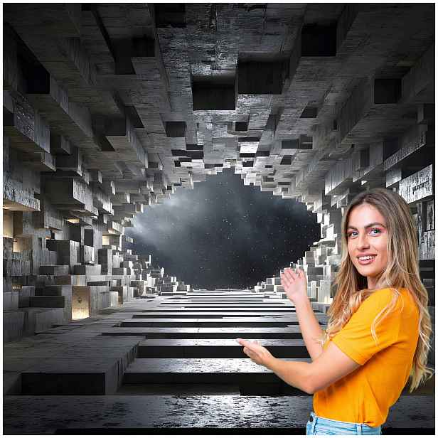 Fototapeta 3D Tunel Chodba Abstrakt Vesmír 490x260 TUN38W