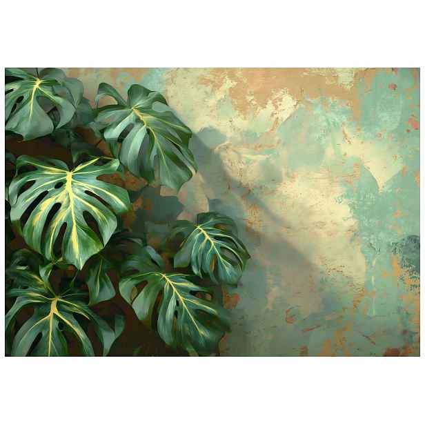 Fototapeta Monstera tropické listy zelená stěna 250x175 lepidlo