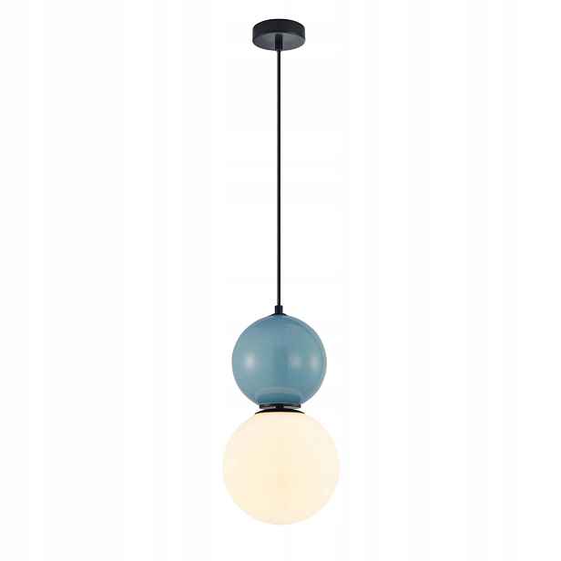 Italux Mastal závěsná lampa koule černá modrá E27 40W IP20