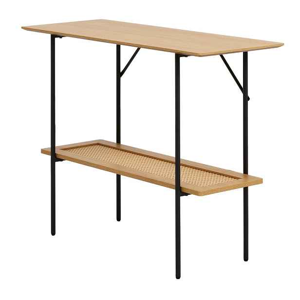 Konzolový stolek v dekoru dubu v přírodní barvě 37x100 cm Pensacola – Unique Furniture