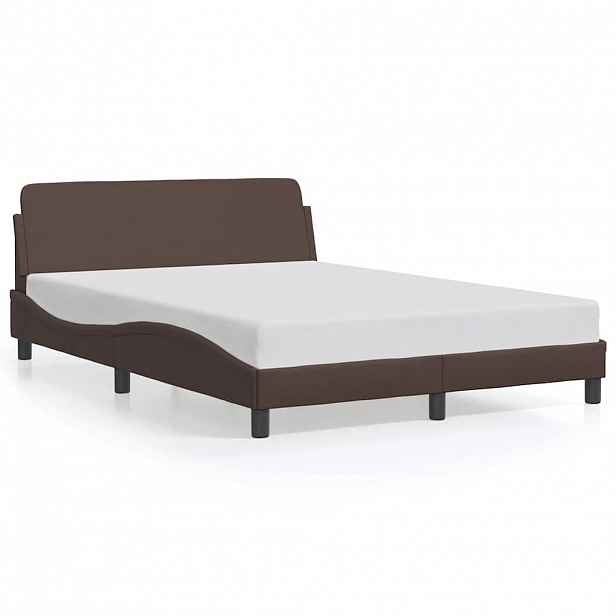 vidaXL Rám postele Dover hnědý 140x190 cm umělá kůže