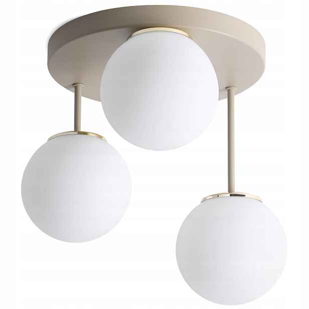 Závěsná Stropní Lampa Lustr Kašmírově Zlatá 3-DÍLNÁ, Bílá Stínidla E14 Loft
