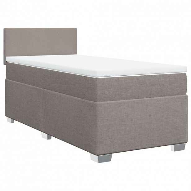 vidaXL Box spring postel s matrací taupe 100 x 200 cm textil