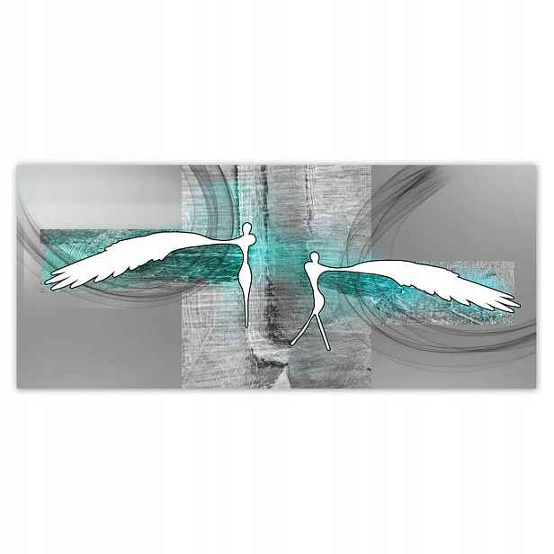 Fototapety 211x91 Andělé do ložnice Tyrkysové
