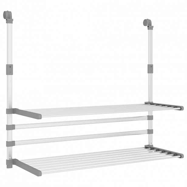 vidaXL Sušák na prádlo na balkon 89 x 25 x (60–95) cm hliník