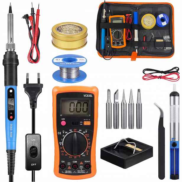 80W Výkonná Přesná Páječka Sada V Pouzdru Akcesoria Pro Pájení