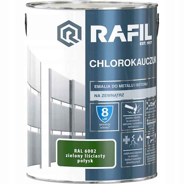 Rafil Chlorokaučukový Smalt 5 L Zelený Listový Ral 6002 Lesk