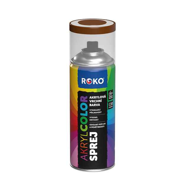 Barva akrylová vrchní Roko AKRYCOLOR Sprej hnědá měděná, 400 ml