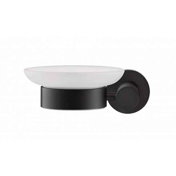 Duravit D-Code - Mýdlenka s držákem, levá, mléčné sklo/matná černá 0099174600