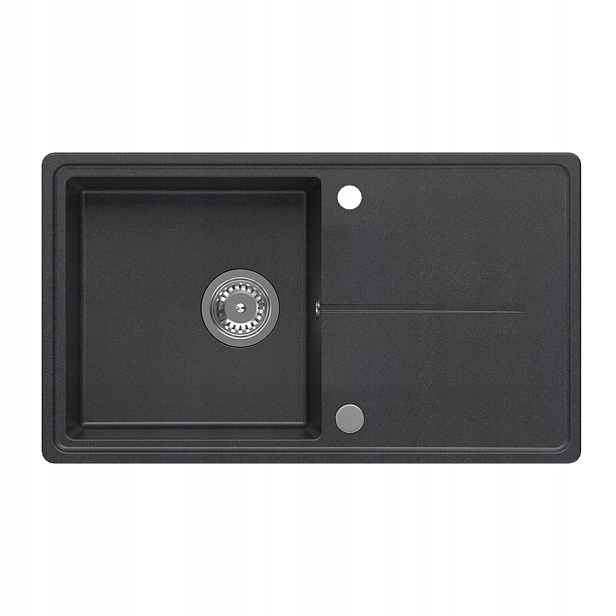 Quadron Tony 111 Granitový dřez 1-komorový 78x45x18,5 cm Černý