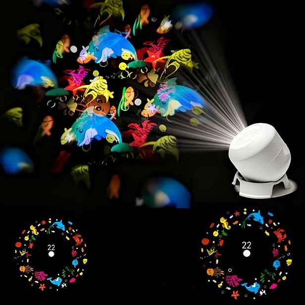 TEMU LED projekční lampa s hvězdné oceánu a dynamické projekční noční světlo, otočné stupňů, ambientní světlo ve stylu, vhodné do ložnice, , na