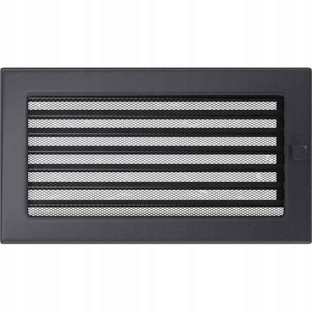 Ventilační Mřížka Krbová Kratki 17x30 Grafitová s nastavitelnou žaluzií