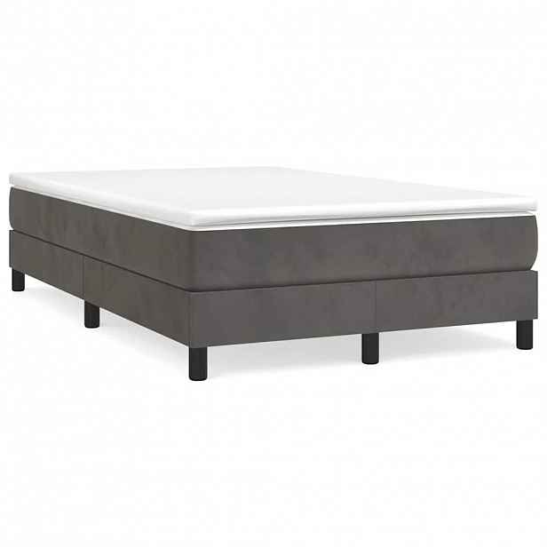 vidaXL Rám postele s boxspringem tmavě šedá 120 x 200 cm samet