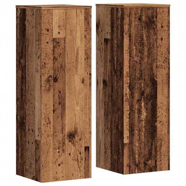 vidaXL Stojan na rostliny 2 ks Staré dřevo 33 x 33 x 100 cm