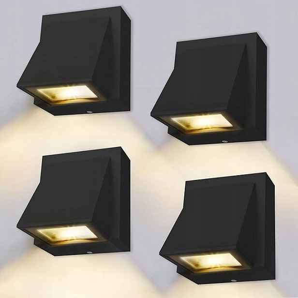 Zahradní nástěnné svítidlo Benma černé s integrovaným Led zdrojem 8 W, sada 4 ks
