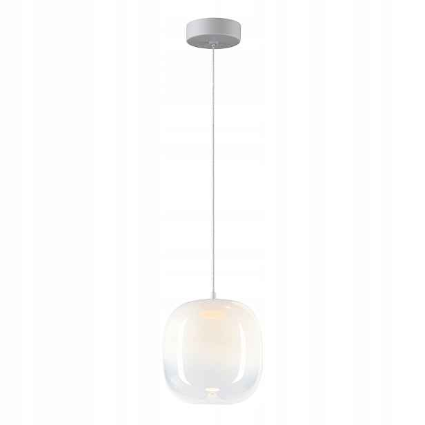 Závěsná Led lampa, bílé skleněné ozdobné stínítko 15 cm do obývacího pokoje 3000K Milagro