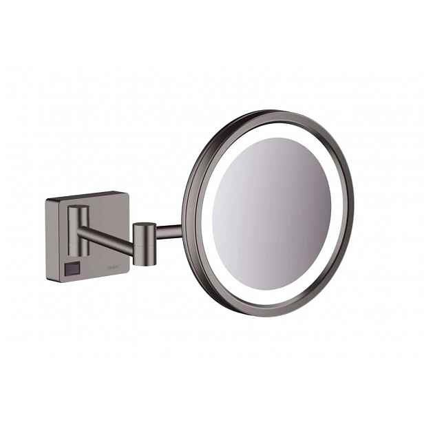 Hansgrohe AddStoris - Kosmetické nástěnné zrcátko s LED osvětlením, kartáčovaný černý chrom 41790340