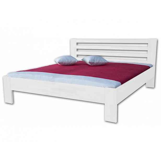 Masivní postel Ines lak, 180x200 cm, bílá, bez plného předního čela