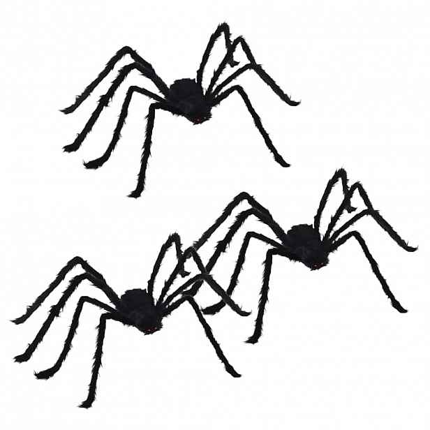 vidaXL Halloweenská pavoučí dekorace 3 ks Černá 150 cm