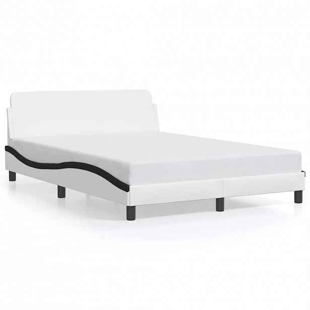 vidaXL Rám postele Dover bílý a černý 140 x 190 cm umělá kůže