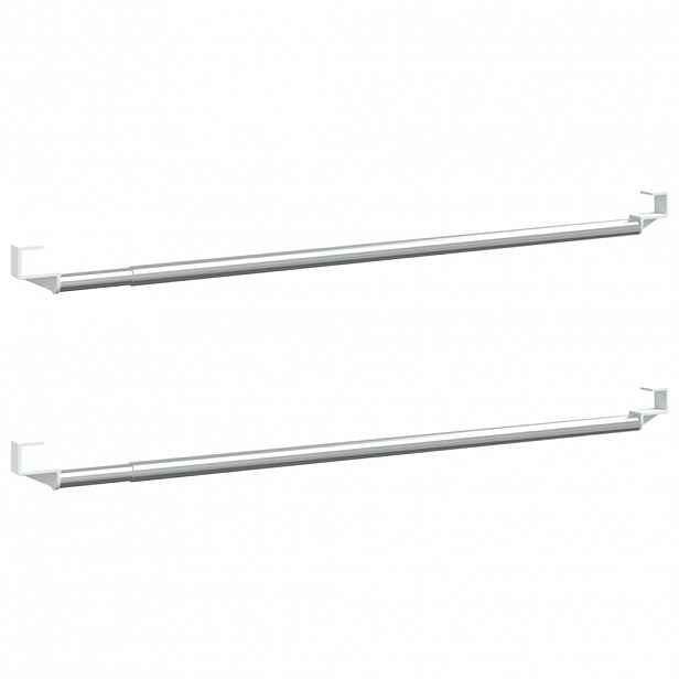vidaXL Tyče na závěsy 2 ks bílé a stříbrné 40–60 cm hliník