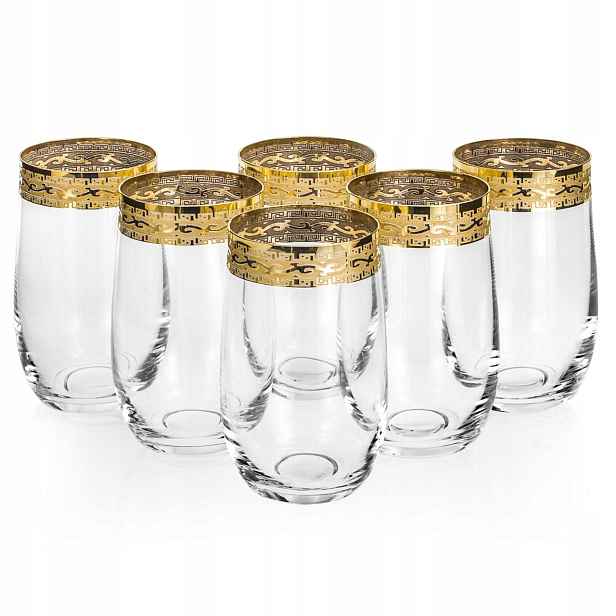 Exkluzivní sklenice na nápoje s dlouhým nápojem „zlatý Ornament“ 380 ml 6 ks