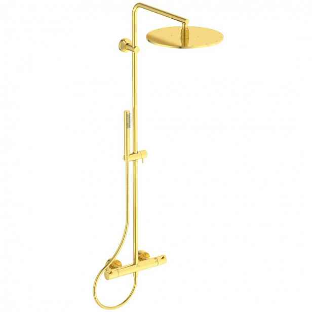 Ideal Standard CeraTherm - Sprchový set s termostatem, průměr 30 cm, kartáčované zlato A7589A2