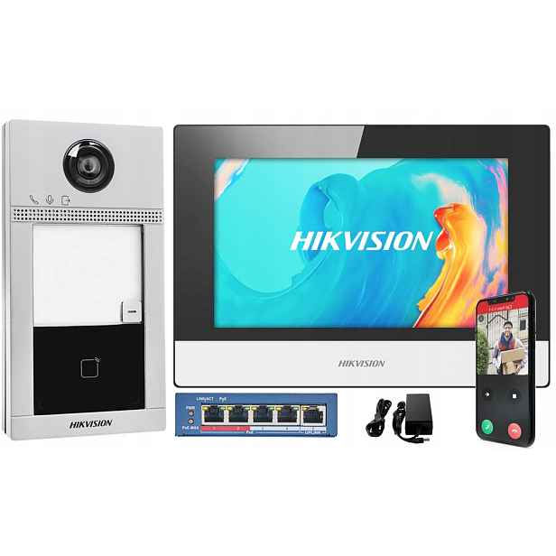 Ip videotelefon Hikvision WiFi pro branku/vratovou bránu DS-KIS604-S s aplikací