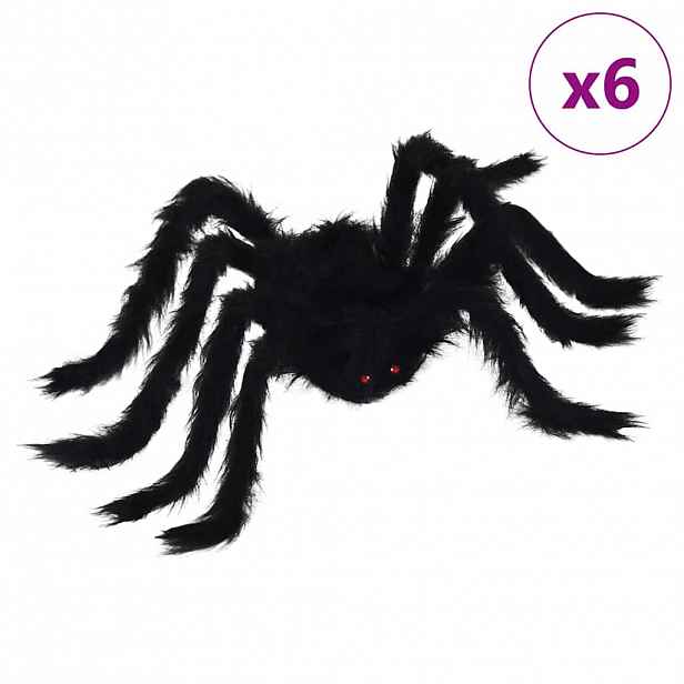 vidaXL Halloweenská pavoučí dekorace 6 ks Černá 75 cm Polyester a ocel