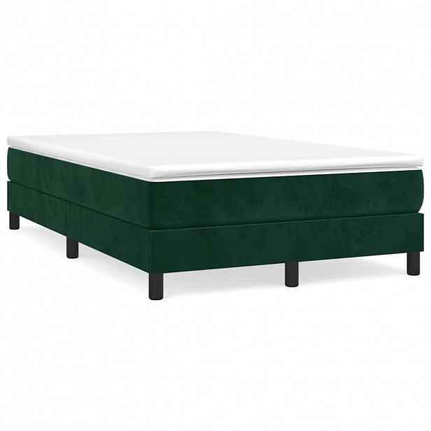 vidaXL Rám postele s boxspringem tmavě zelená 120 x 200 cm samet
