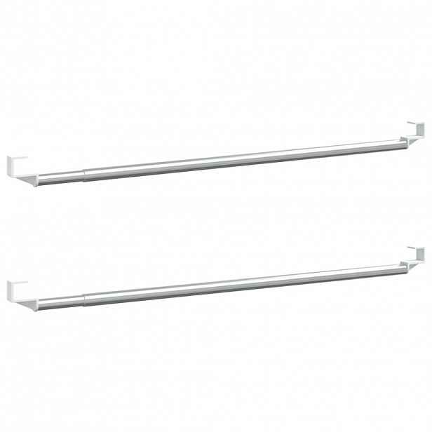 vidaXL Tyče na závěsy 2 ks bílé a stříbrné 60–105 cm hliník