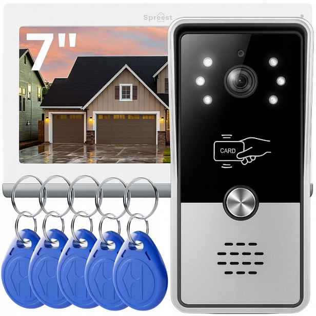Kabelový Videotelefon Domofon Sada Čtečka Rfid Brána 7''
