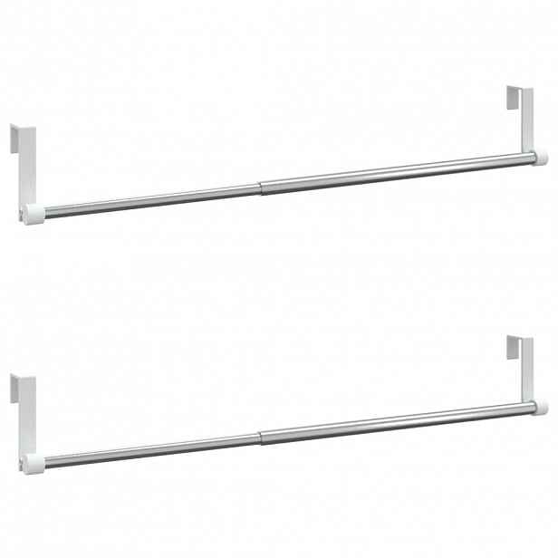 vidaXL Tyče na závěsy 2 ks bílé a stříbrné 40–60 cm hliník