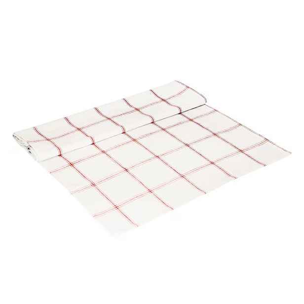 Bílo-červený károvaný běhoun Alma white/red -  50*140 cm Strömshaga