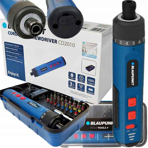 Elektrický Akumulátorový Šroubovák 4V Blaupunkt Sada 26 Bitů