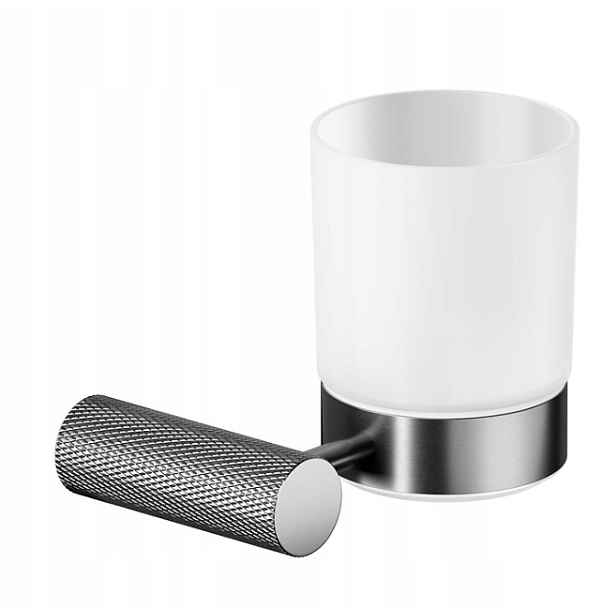 Nástěnný Hrnek Černý Zen Gun Metal cersanit kelímek do koupelny čištění zubů