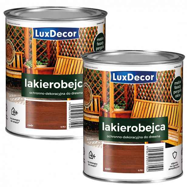 Sada 2 Ks – Luxdecor Dekorativní Lak Na Dřevo 0,75 L Cedr