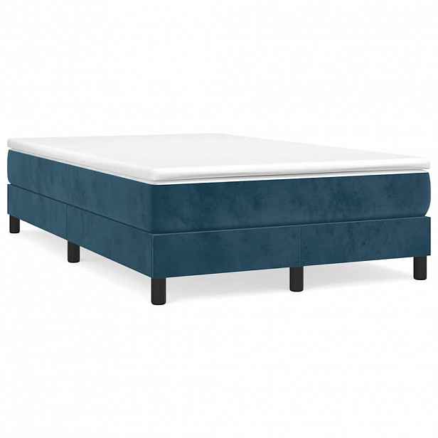 vidaXL Rám postele s boxspringem tmavě modrý 120 x 200 cm samet