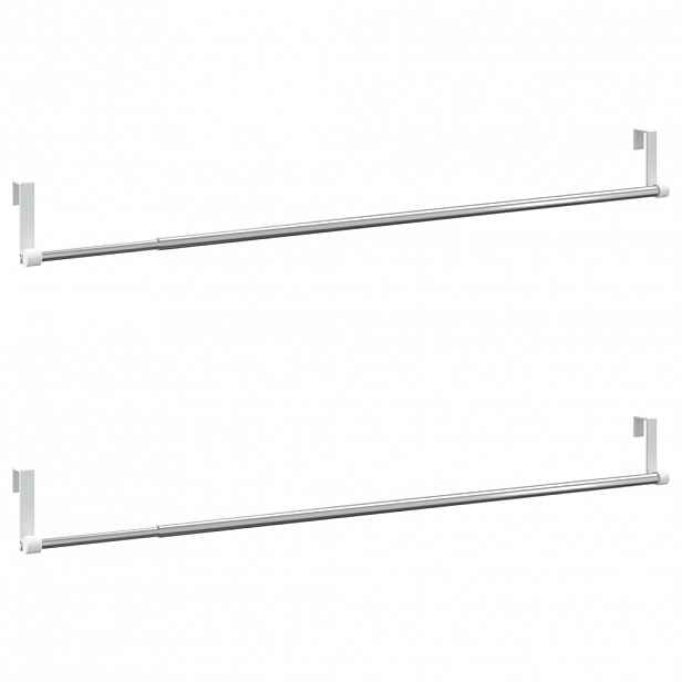 vidaXL Tyče na závěsy 2 ks bílé a stříbrné 60–105 cm hliník