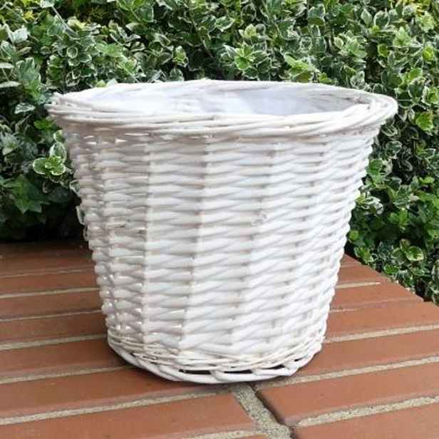 Obal kulatý proutěný s igelitem bílý 23cm